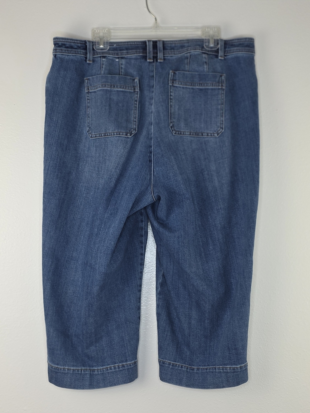 Talbots Wide Leg Crop Blue Medium Wash Jeans Size 18WP - Picture 6 of 11